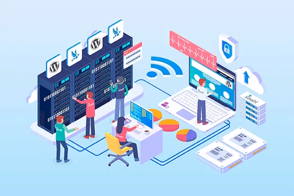 Grafika koja pokazuje vezu izmedju dobrog hosting operatera i wordpress sajta